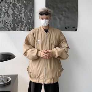外套男美式高街复古棒球服秋冬款情侣潮牌休闲飞行夹克 JY659图片