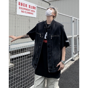 2025秋季新款牛仔马甲外套男复古宽松休闲无袖坎肩背心MJ140-P60图片