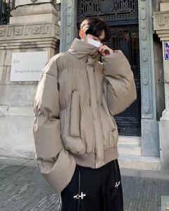 DY134-P88短款PU皮棉服男款冬季加厚面包服外套高级感袄子棉衣