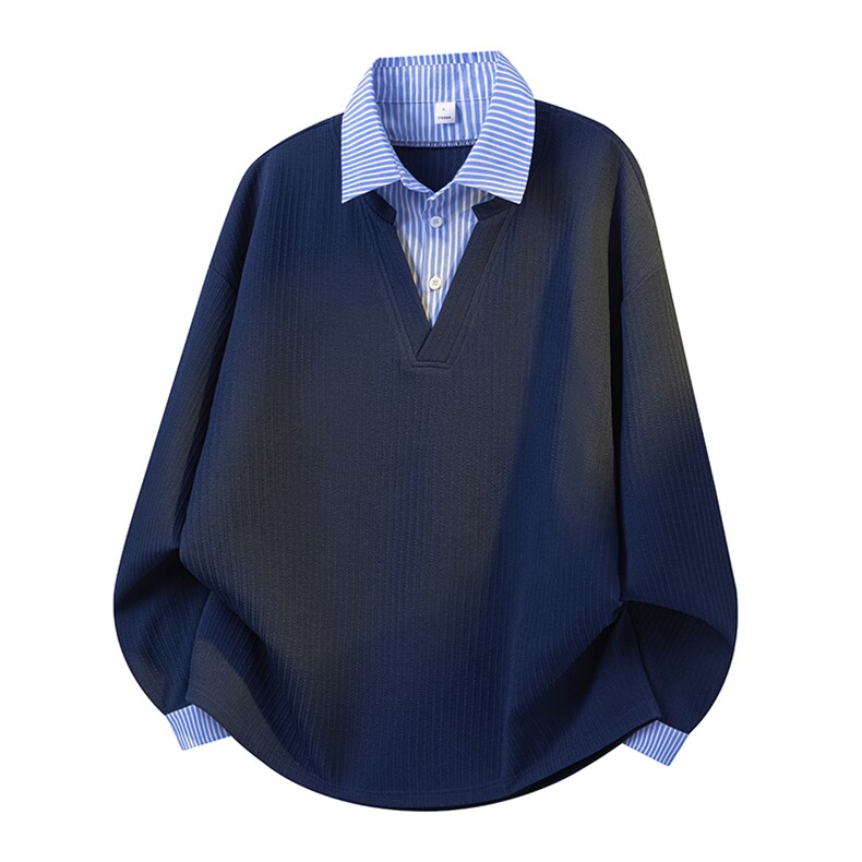 学院风假两件卫衣潮流宽松休闲上衣A161-MT-2603-P48，男装卫衣，电商A161