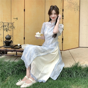 现货--蓝色风两件套套装203-8938-P155-K228图片
