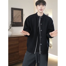 价格可谈抖音假两件重磅毛衣高支高密开衫针织衫86337-P110，男装针织衫/毛衣，星座1012-1