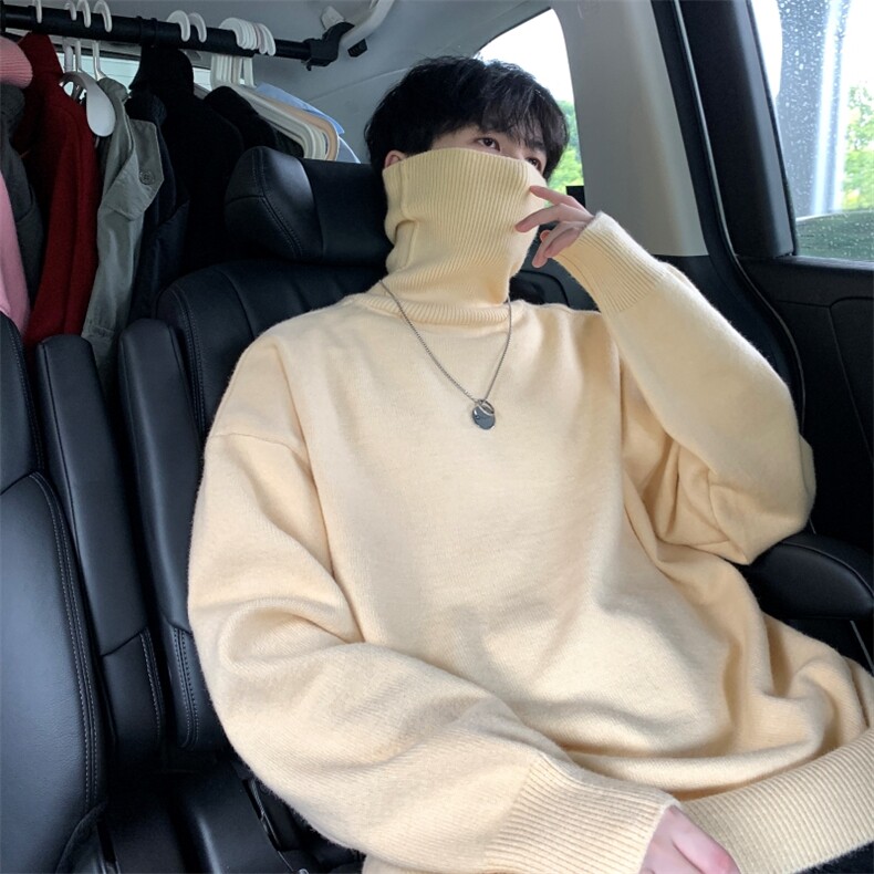 MG8507-JH-MKP35升级重磅两翻领加厚毛衣慵懒风男针织衫高领线衫,男装针织衫/毛衣,星座614