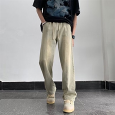 原宿时尚百搭潮ins青春流行长裤拉链中腰水洗男牛仔裤G8834P42，男装牛仔裤，星座1116-2
