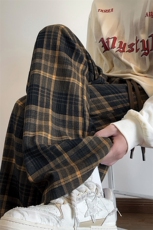 春季新款Q2486-TP4068港风格子裤潮牌休闲显高拖地长裤男女，男装休闲裤，电商A102