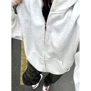 抖音得物高品质二开350克秋冬双头双拉链卫衣开衫外套W74图片