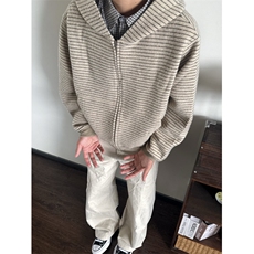 网图条纹连帽拉链外套男2026新款设计感宽松美式开衫卫衣特P68，女装短外套，电商C306-1