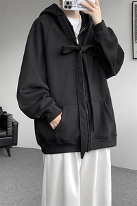 8XL-M 朝牌情侣美式绑带设计连帽卫衣宽松开衫外套男女WY35P58图片