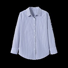 2026春夏新款显瘦清新减龄粉白条纹衬衫女设计感小众宽松叠穿衬衣，女装衬衫，艾米