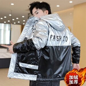 冬季亮上拼羽棉服男模特加厚夹克保暖外套工装棉衣绿871加绒图片