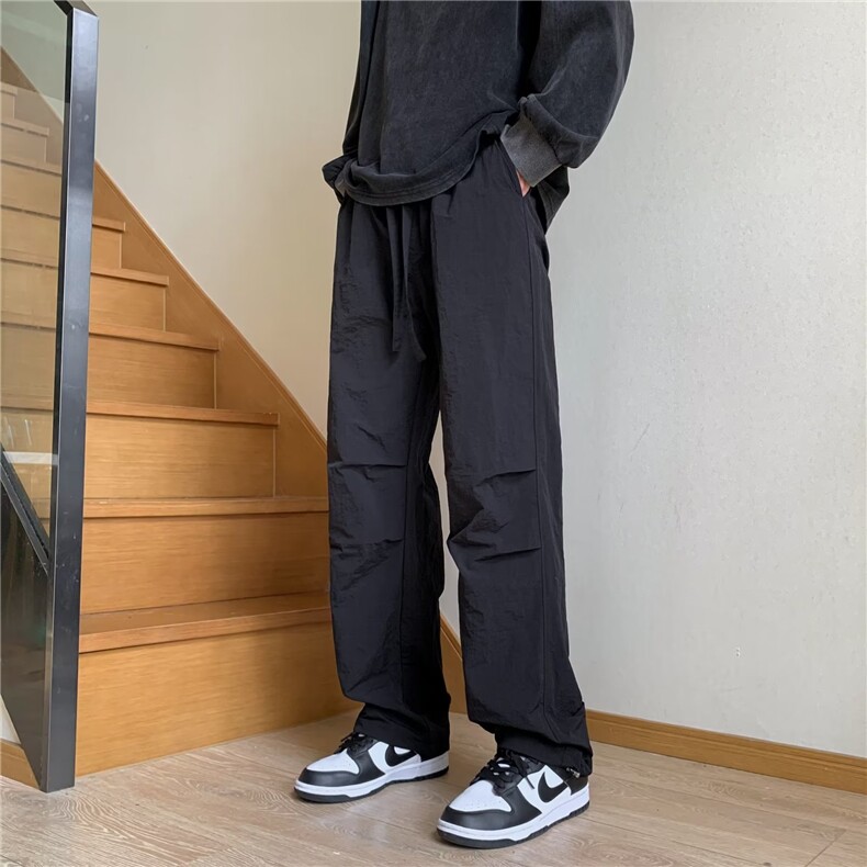 新款休闲长裤男女潮流ins降落伞兵裤宽松系带薄款冰丝速干裤~X248,男装休闲裤,星座601-2
