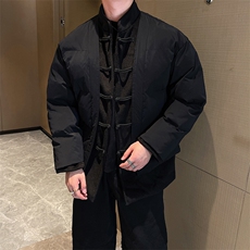 冬季风唐装棉衣男立领时尚复古假两件盘扣棉服棉袄潮M139P168，男装棉衣，电商B267