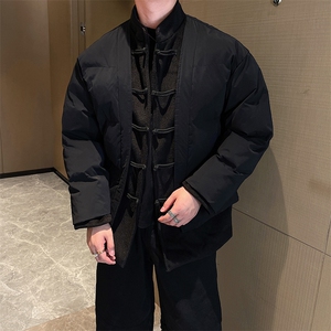 冬季风唐装棉衣男立领时尚复古假两件盘扣棉服棉袄潮M139P168图片