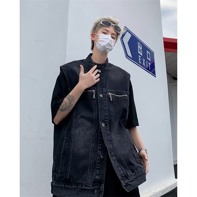 高街水洗牛仔马甲男款无袖外套MJ606P63,男装背心/马甲,星座1116-2