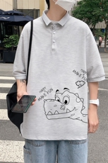 PL57136-P35翻领短袖polo衫男大码胖子半袖t恤男有领保罗衫模特，男装Polo衫，电商A040