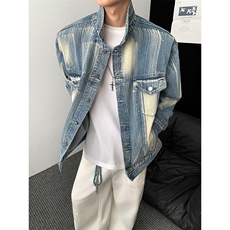 得物二开秋季百搭时尚潮流翻领工装外套水洗做旧夹克JK1295-P80，男装夹克，星座1103-3