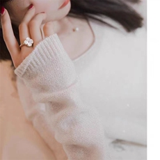 秋冬季新款舒适显瘦时尚百搭纯毛亮丝V领针织衫，女装羊毛衫，恒恩羊绒