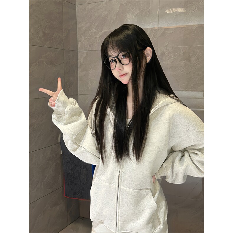 抖音得物高品质二开350克秋冬双头双拉链卫衣开衫外套W74图片