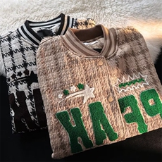 美式潮牌字母植绒千鸟格棒球服男女秋季小众街头夹克外套J1056P70，男装夹克，星座1116-2