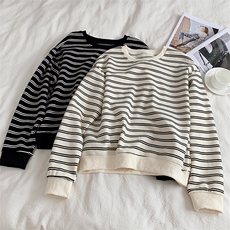 B318B-BB03-P45女装短款条纹卫衣，女装针织衫/毛衣，电商B318B