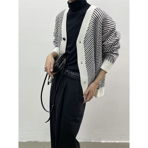 JY310-P58 韩系百搭开衫毛衣潮男慵懒风针织衫外套 网图图片