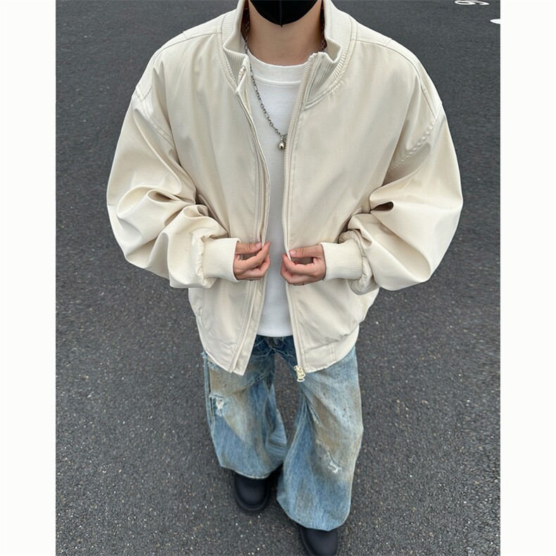 直播美式飞行员夹克男士潮流痞帅立领百搭工装外套6187-特P40,男装夹克,星座1403A