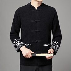 DH21727钱塘2020-2春季新建男士时尚休闲风唐装上衣P128，男装民族服装，钱塘207-2