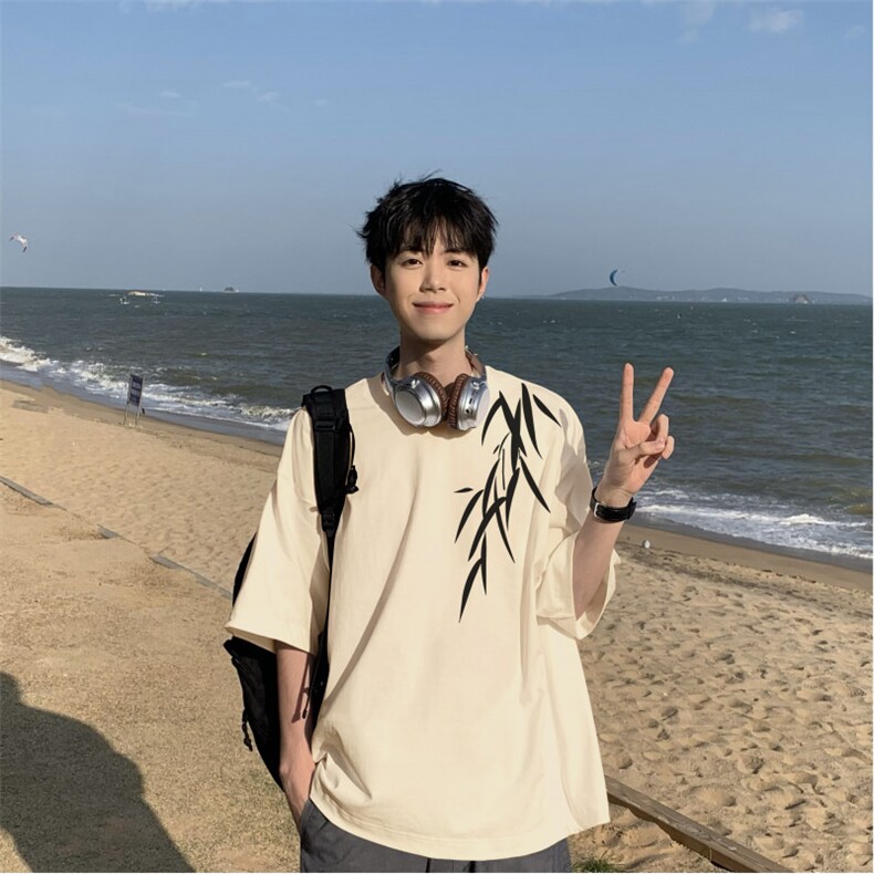 抖音品质INS潮流新款新中式印花短袖T恤dcm306-特批20控38,男装T恤,星座605(原A050)