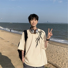 抖音品质INS潮流新款新中式印花短袖T恤dcm306-特批20控38，男装T恤，星座605(原A050)