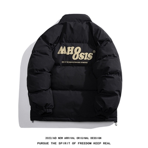 白底23新款冬季时尚百搭宽松字母印花潮流棉服外套MY2055P85控118图片