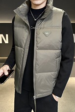 短款立领羽绒马夹男休闲日系面包服保暖外套马甲背心M75-P110，男装背心/马甲，电商A239