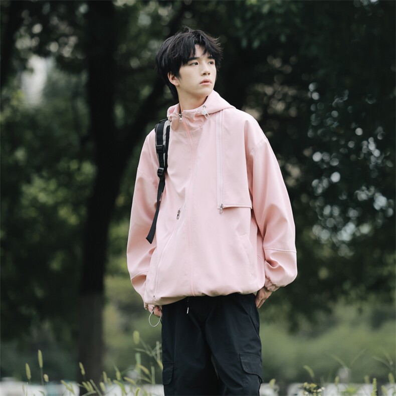 户外-韩版糖果色短款外套男夹克潮流宽松外套 7389-P78图片