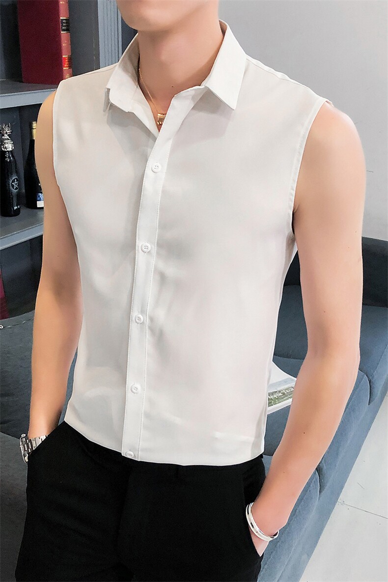 B302CS203特2021夏装新款男士无袖衬衫衬衣跑量神器,男装衬衫,电商B216（原B302）