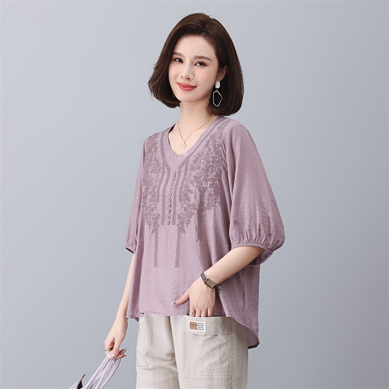 棉麻套装女夏2025新款时尚宽松大码亚麻小个子妈妈洋气减龄两件套，女装套装/套裙，独衣靓