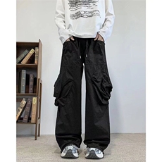 复古阔腿大口袋工装裤男士嘻哈A636P48，男装休闲裤，星座1116-2