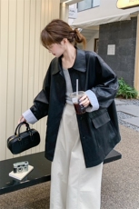 新品数据好出货中复古气质皮衣外套C258-888P150K208，女装皮衣，2C258