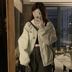 2024新款港风美式ins潮流宽松百搭连帽风衣夹克外套女JK1260-P85，男装夹克，星座313A(原308A-2)
