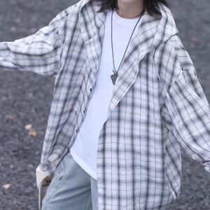 现货 抖音品质 连帽衬衫格子薄款透气防晒服 FS001 P35图片