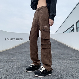 B221 美式ins高街暗黑小众拉链工装休闲裤子 LK23045-P75 控98图片