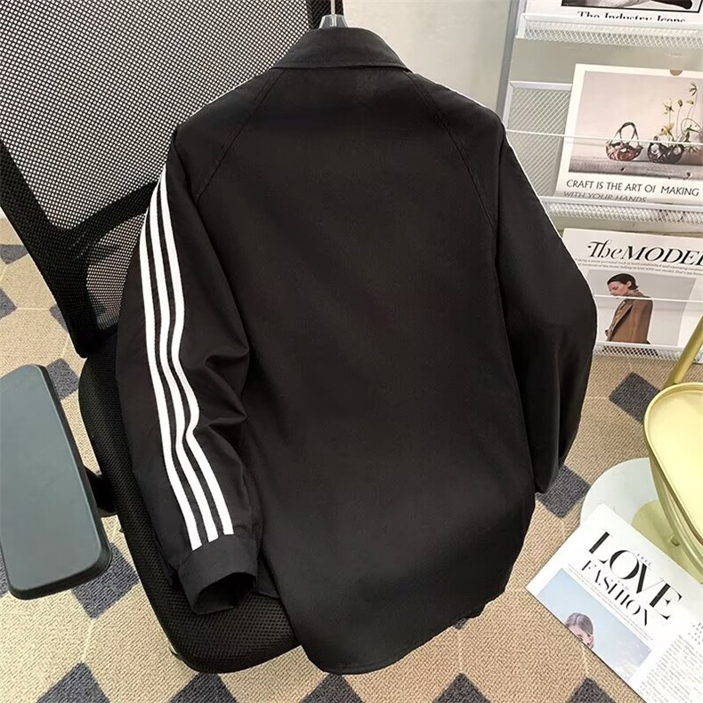 三条杠长袖衬衫女男款春季宽松学院风百搭休闲衬衣外套LS112P36,男装衬衫,星座1013-5