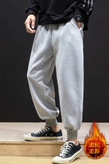 K12055-P40加绒P50束脚纯棉运动裤男士休闲裤大码宽松卫裤男，男装休闲裤，电商A040A