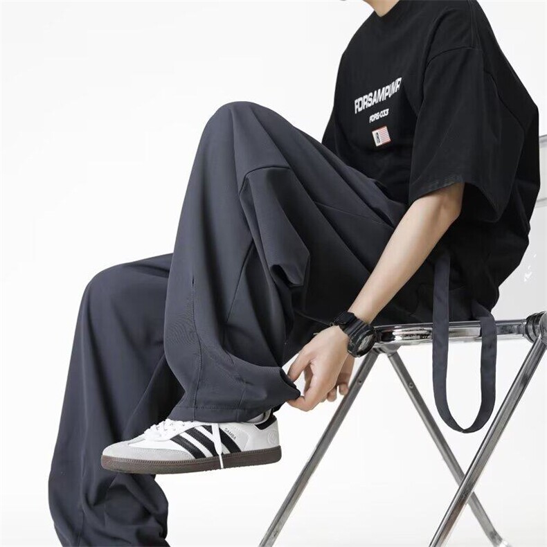 W10057-P43自家图现货新款薄款宽松潮牌垂感长裤运动休闲裤,男装休闲裤,星座1608-2