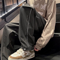 24春款港风工装纽扣拉链裤休闲裤束脚裤男KP212P55，男装休闲裤，星座1204-3