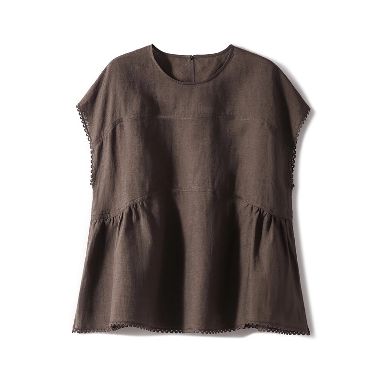 灵气扑人减龄显瘦廓形蕾丝边上衣25年夏季新品,女装衬衫,梦白服饰厂