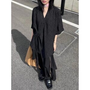 新中式风花卉刺绣短袖衬衫男夏季道袍绑带衬衣外套 C567图片