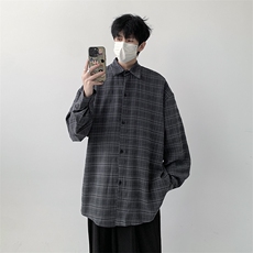 已出货宽松格子衬衫男KD628-P50控78，男装衬衫，电商D312-1