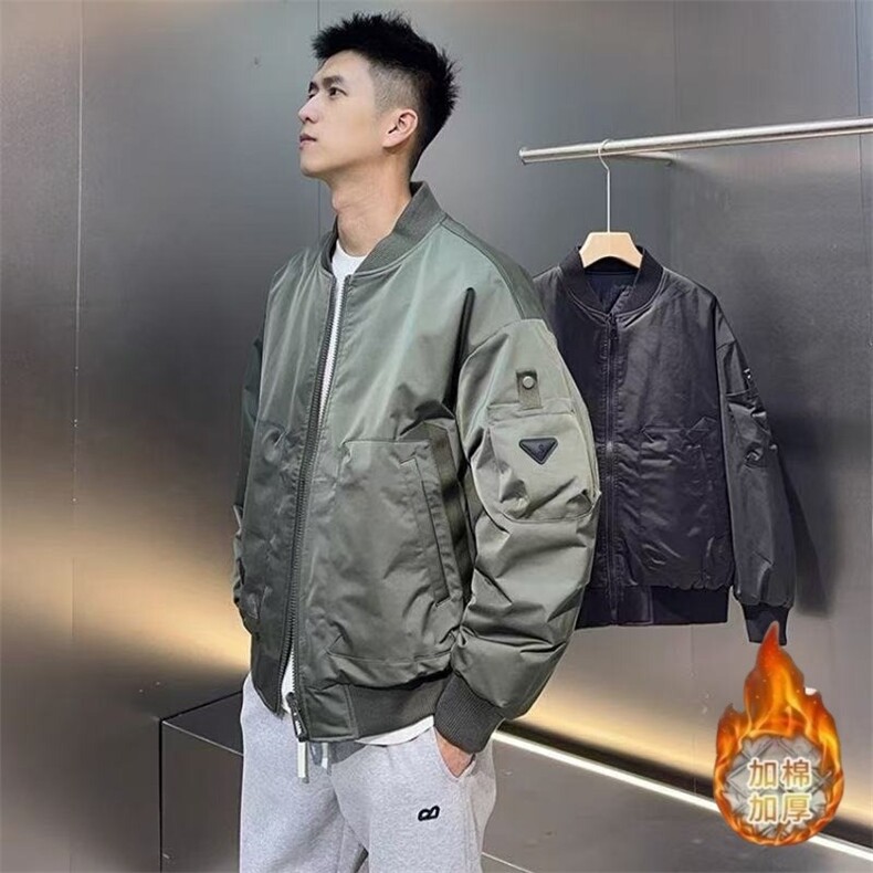 潮牌时尚飞行员夹克男士休闲外套新款秋冬款加棉厚款男士棉衣棉服,男装夹克,星座601-1