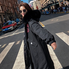 时尚休闲长款羽绒服2020年冬季连帽长袖显瘦潮流气质，女装羽绒服，蝶眷