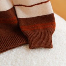 2025年秋季新款七针拼色条纹针织儿童款羊毛衫舒适休闲百搭，童装儿童羊毛衫，群鹿羊绒