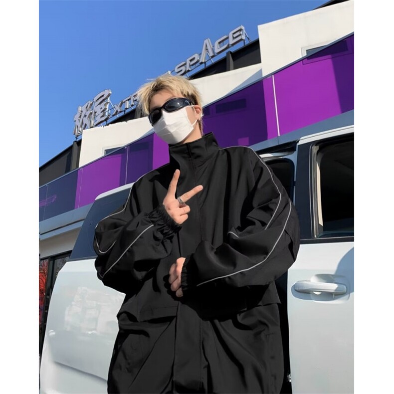 新款外套男ins高街潮牌港风日系原宿风韩版潮流宽松夹克jk425p58，男装夹克，电商D315